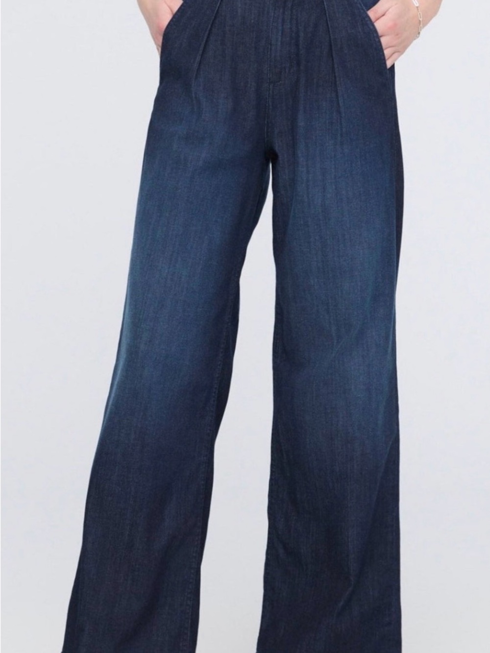 High-Rise Wide-Leg Jeans in Dark Indigo